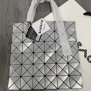 NWT Issey Miyake Bao Bao Lucent Tote Bag Silver Grey